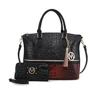 Mkf Collection Autumn Crocodile Skin Tote Bag with Wallet by Mia k.