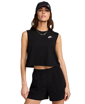 Nike Women's Sportswear Club Cropped Sleeveless T-Shirt