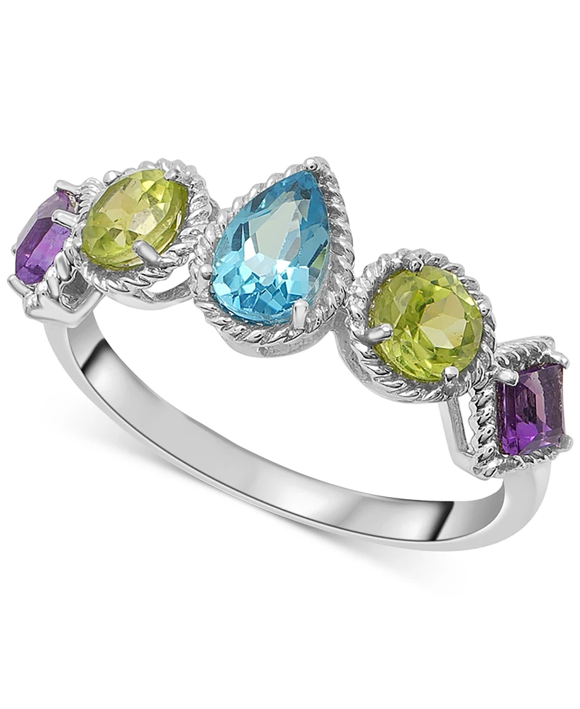 Multi-Gemstone (1-1/4 ct. t.w.) Ring in Sterling Silver