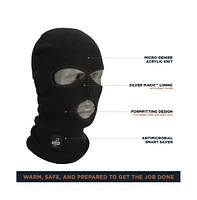 RefrigiWear Men's Silver Magic 3-Hole Face Mask