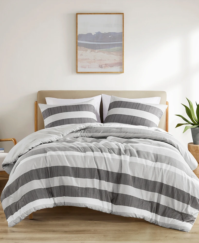 510 Design Blake Stripe Textured Print 3-Pc. Comforter Set, King/California King
