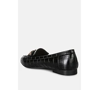 London Rag bro zone croc metal chain loafers