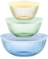 Pyrex Colors Sculpted, Tinted Dreams 6-Pc Mixing Bowl Set