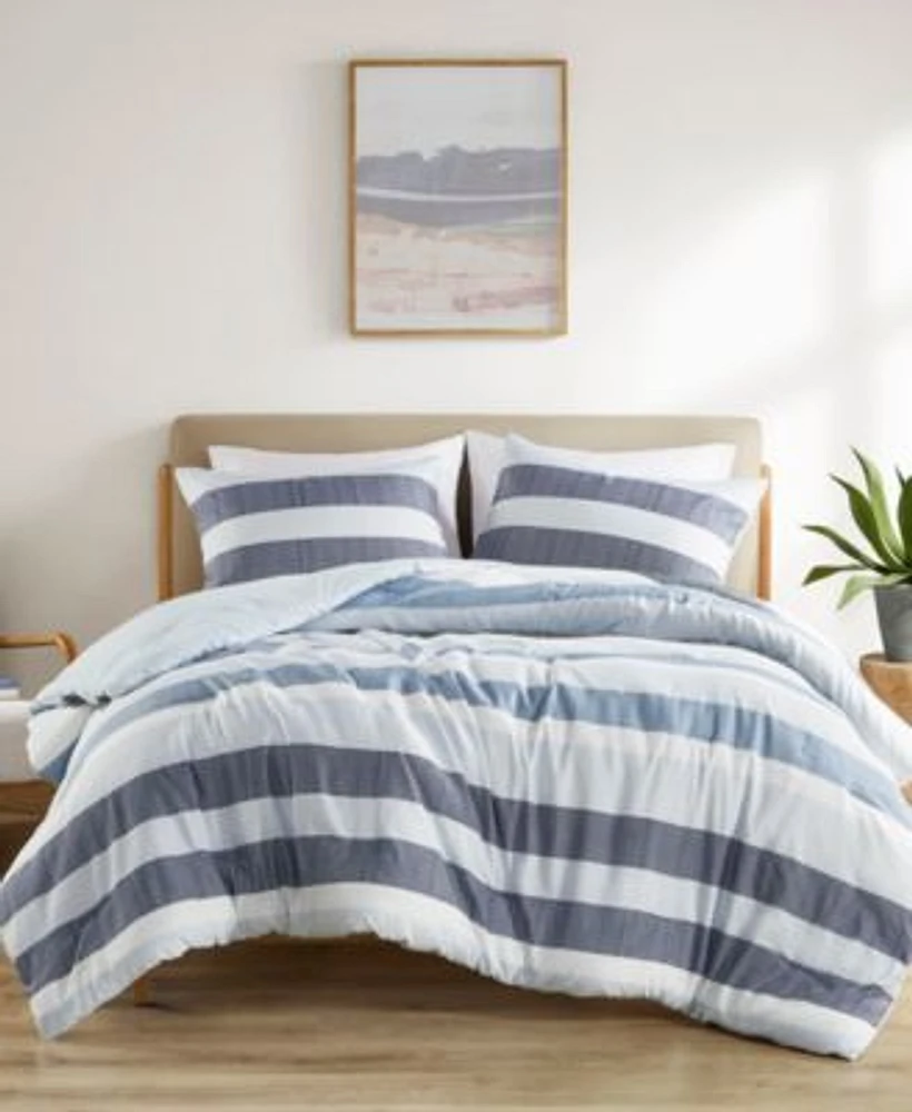 510 Design Blake Stripe Textured Print Comforter Set