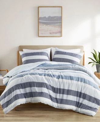 510 Design Blake Stripe Textured Print Comforter Set