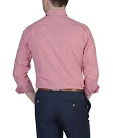 Men's Mini Gingham Cotton Stretch Long Sleeve Shirt