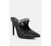 twinklet glitter diamante embellished stilettos pumps