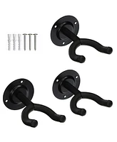 5 Core Guitar Wall Mount, Black Guitar Wall Hanger| 3 Pieces Guitar Hanger| V