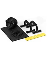 Abs Roller Wheel Workout Set with Knee Pad and Push Up Handles Bars