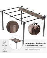 Aoodor Universal Pergola Canopy Replacement Retractable Rectangle Shade Fabric, for 13 x 10ft Pergola