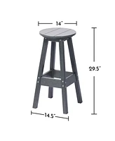Aoodor Bar Stools Set of 2, 29.5" Backless Barstools with Footrest, Living Room, Dining Room, Kitchen.