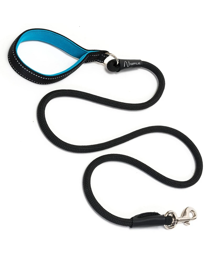 Robust Rope Dog Leash with Padded Handle and Reflective Hand Loop