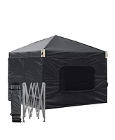 Aoodor Pop Up Canopy Tent with Removable Mesh Window Sidewalls, Portable Instant Shade Roller Bag