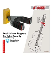 5 Core Guitar Wall Mount Hanger| Guitar Hook Cradle and Wall Mount Auto Lock, Sturdy, Secure and Adjustable Holder