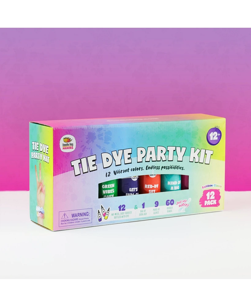 Tie Dye Kit for Kids & Adults - 12 Large Tye Dye Bottles with Tie Dye Powder, Soda Ash, Gloves - Non-Toxic Tyedyedye Kit