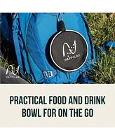 Portable Dog Bowl Set with Carabiners and Travel Bag