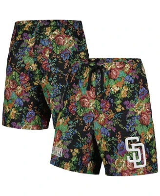 Men's Pleasures Black San Diego Padres Floral Shorts
