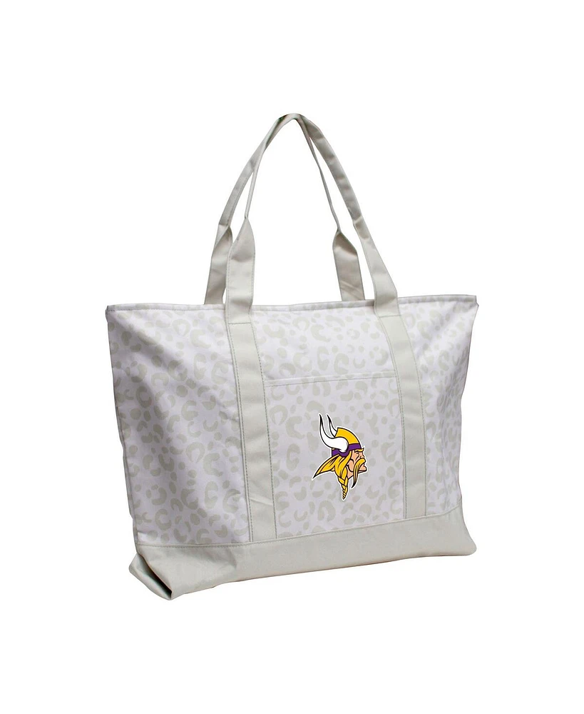 Women's Minnesota Vikings Leopard Pattern Tote