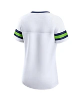 Women's Fanatics White Seattle Seahawks Sunday Best Lace-Up T-shirt