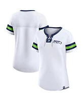 Women's Fanatics White Seattle Seahawks Sunday Best Lace-Up T-shirt