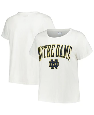 Women's Profile White Notre Dame Fighting Irish Plus Arch Over Logo Scoop Neck T-shirt