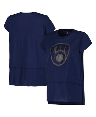 Women's G-iii 4Her by Carl Banks Navy Milwaukee Brewers Cheer Fashion T-shirt