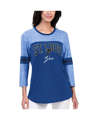 Women's G-iii 4Her by Carl Banks Blue St. Louis Blues Play The Game 3/4-Sleeve T-shirt
