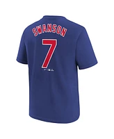 Big Boys Nike Dansby Swanson Royal Chicago Cubs Home Player Name and Number T-shirt