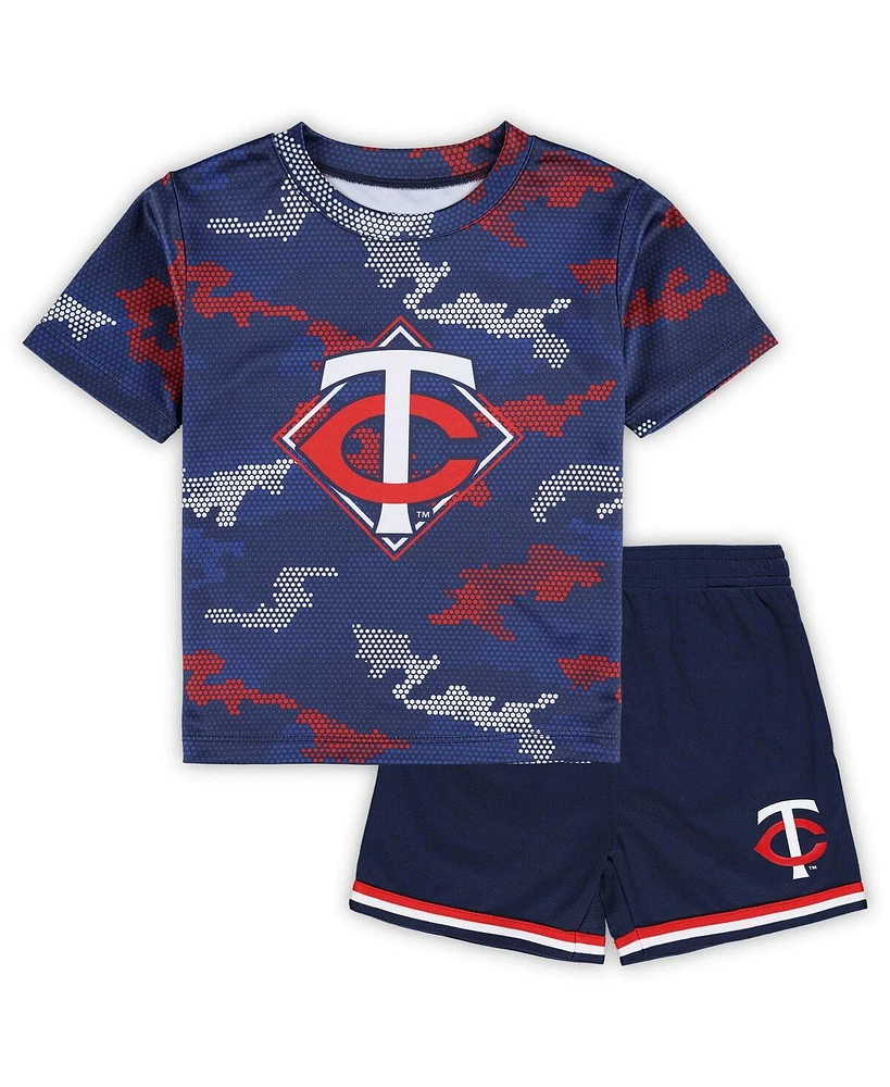 Toddler Boys and Girls Outerstuff Navy Minnesota Twins Field Ball T-shirt and Shorts Set