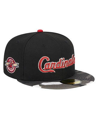 Men's New Era Black St. Louis Cardinals Metallic Camo 59FIFTY Fitted Hat