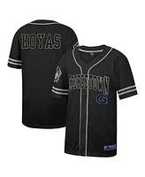 Men's Colosseum Black Georgetown Hoyas Free Spirited Mesh Button-Up Baseball Jersey