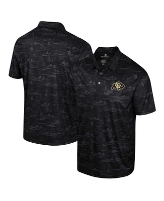 Men's Colosseum Black Colorado Buffaloes Daly Print Polo Shirt