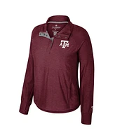 Women's Colosseum Maroon Texas A&M Aggies Cressida Raglan Half-Snap Top