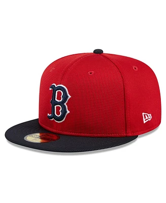 New Era Men's Red Boston Sox 2024 Batting Practice 59FIFTY Fitted Hat