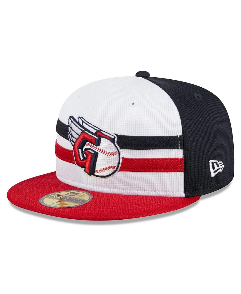 Men's New Era White Cleveland Guardians 2024 Batting Practice 59FIFTY Fitted Hat