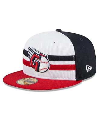 Men's New Era White Cleveland Guardians 2024 Batting Practice 59FIFTY Fitted Hat