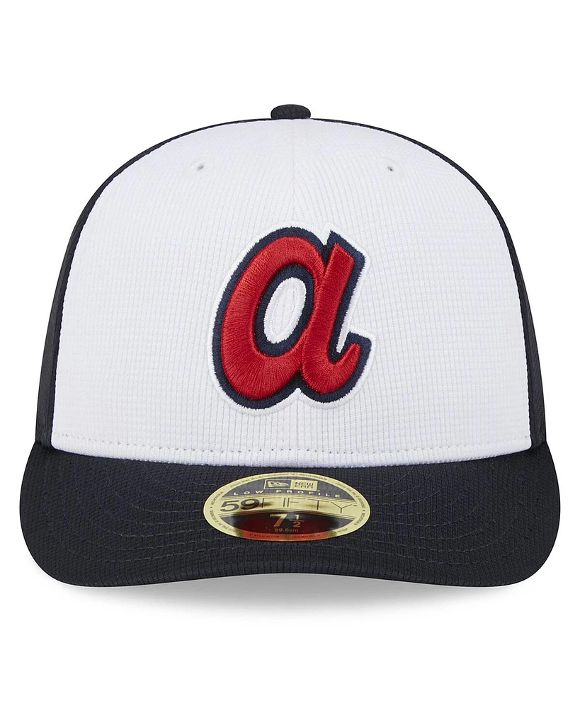 Men's New Era White Atlanta Braves 2024 Batting Practice Low Profile 59FIFTY Fitted Hat