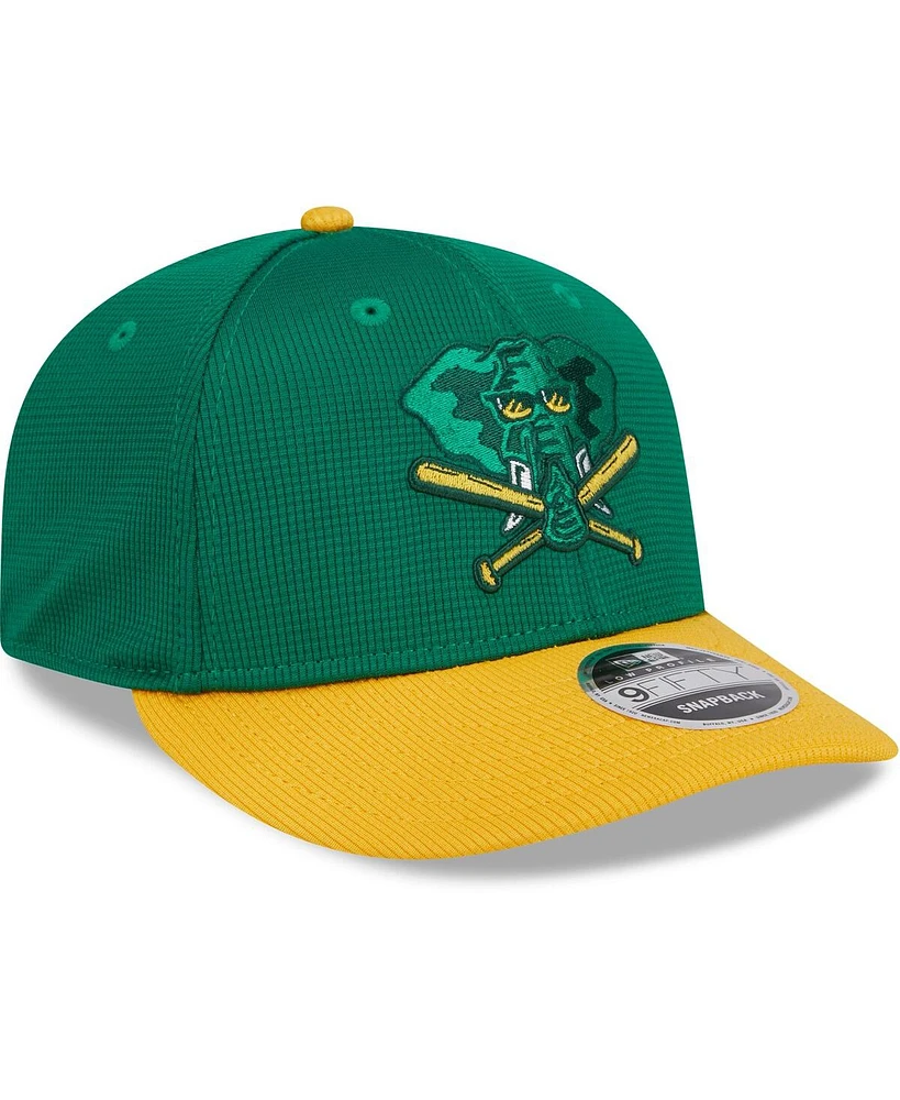 Men's New Era Kelly Green Oakland Athletics 2024 Batting Practice Low Profile 9FIFTY Snapback Hat