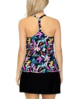 Island Escape Womens Printed Racerback Tankini Top La Palma High Waist Swim Skirt Created For Macys