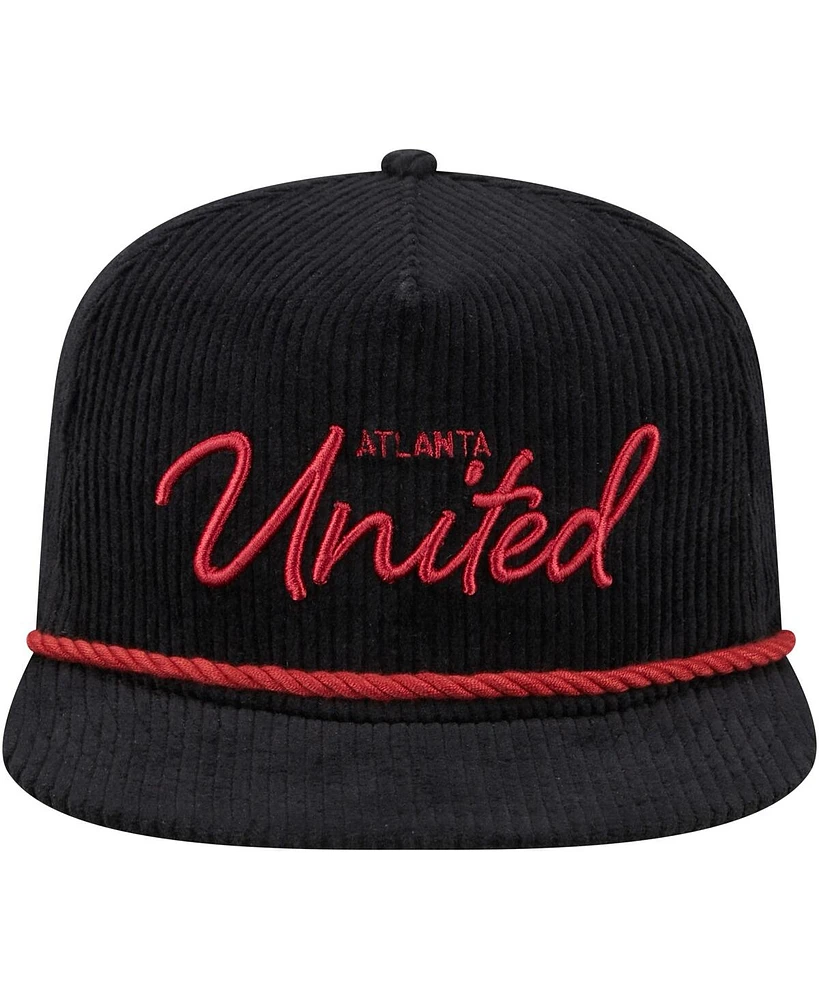 Men's New Era Black Atlanta United Fc Corduroy Golfer Adjustable Hat