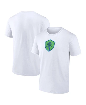 Men's Fanatics White Seattle Sounders Fc Primary Logo T-shirt