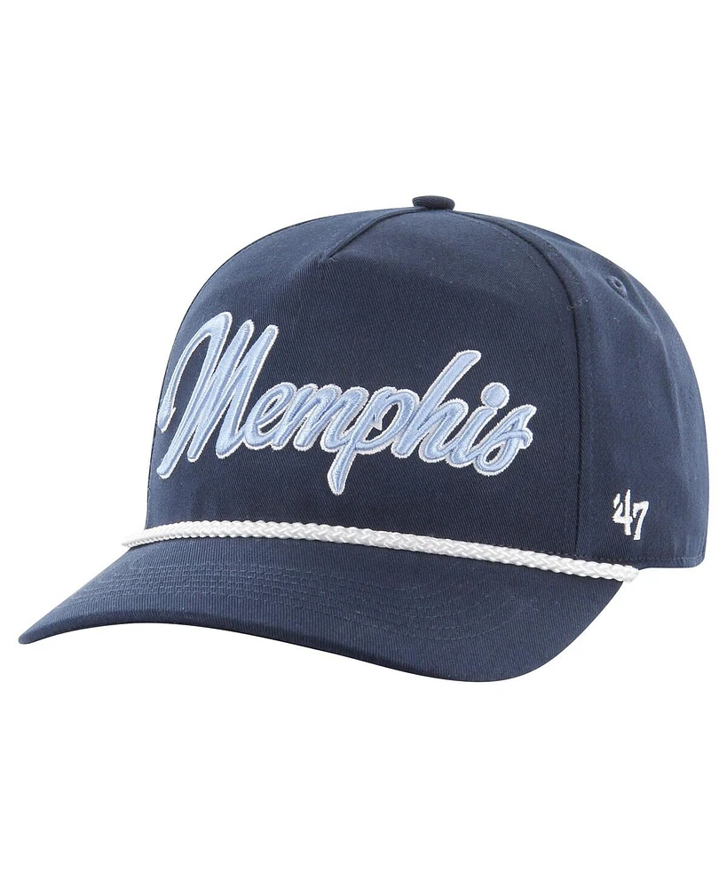 Men's '47 Brand Navy Memphis Grizzlies Overhand Logo Hitch Adjustable Hat