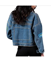 Women's G-iii 4Her by Carl Banks Los Angeles Chargers First Finish Medium Denim Full-Button Jacket