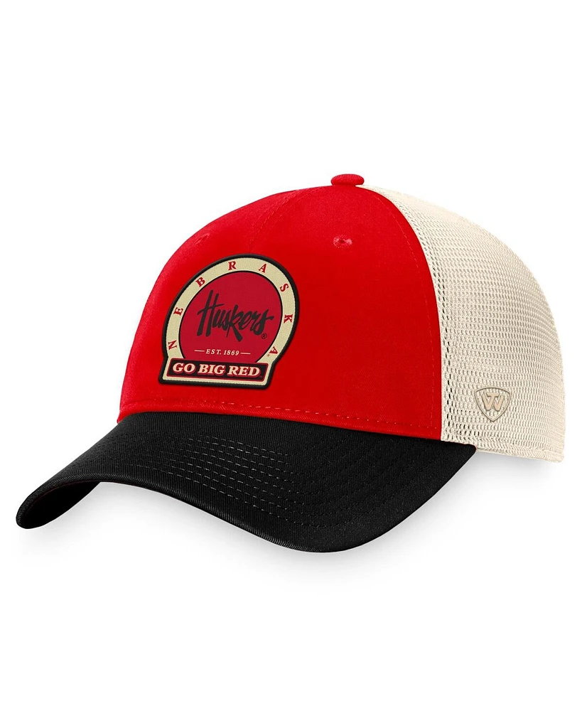 Men's Top of the World Scarlet Nebraska Huskers Refined Trucker Adjustable Hat