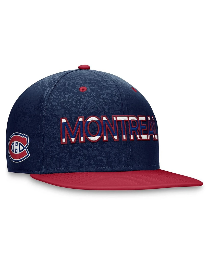 Men's Fanatics Navy, Red Montreal Canadiens Authentic Pro Rink Two-Tone Snapback Hat