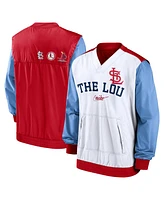Men's Nike White, Red St. Louis Cardinals Rewind Warmup V-Neck Pullover Jacket