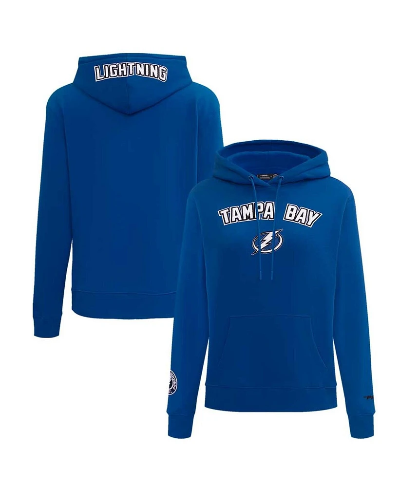 Women's Pro Standard Blue Tampa Bay Lightning Classic Chenille Pullover Hoodie