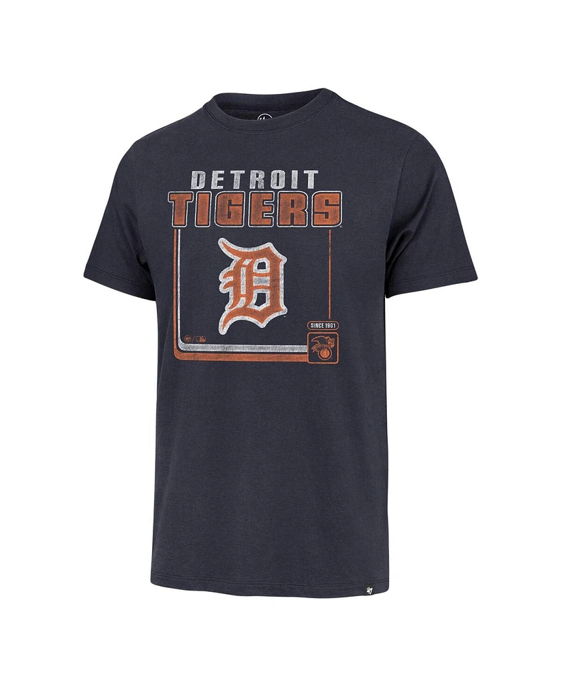 Men's '47 Brand Navy Distressed Detroit Tigers Cooperstown Collection Borderline Franklin T-shirt