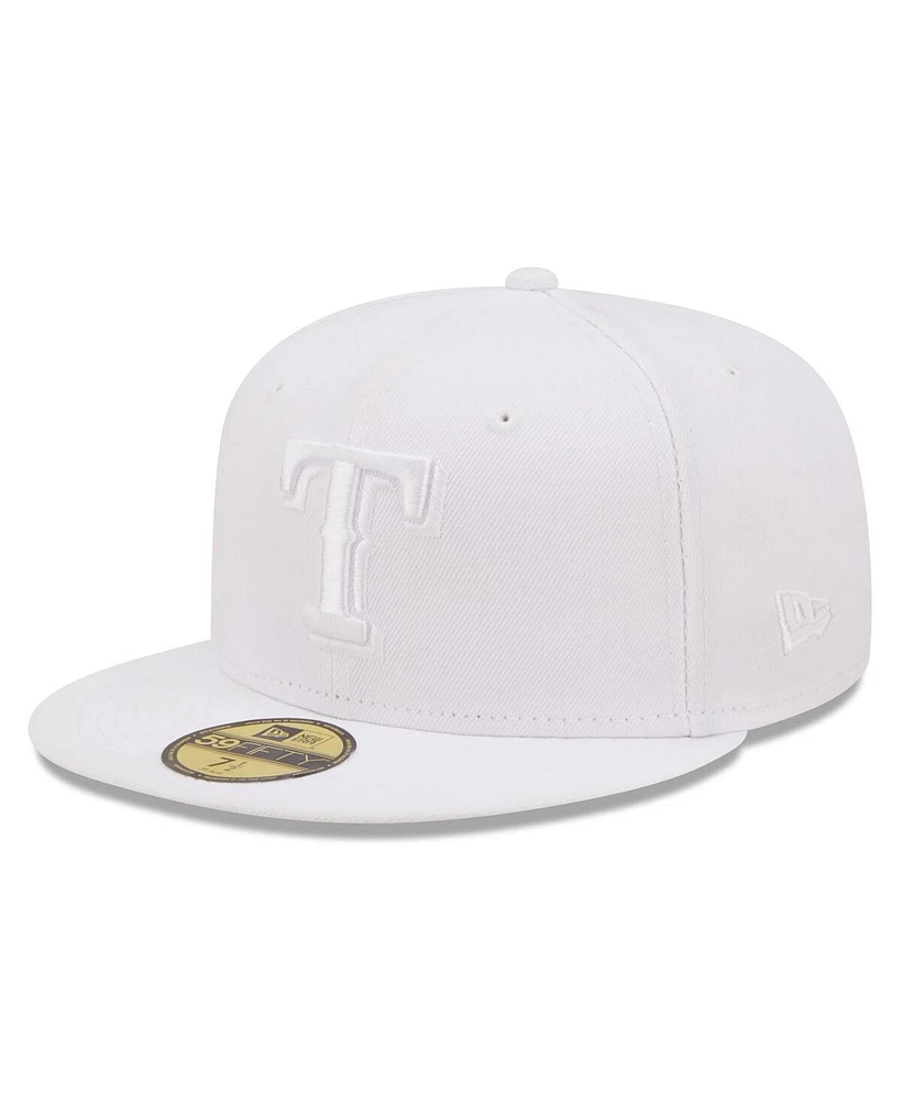 Men's New Era Texas Rangers White on White 59FIFTY Fitted Hat