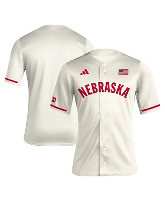 Men's adidas Cream Nebraska Huskers Replica Baseball Jersey